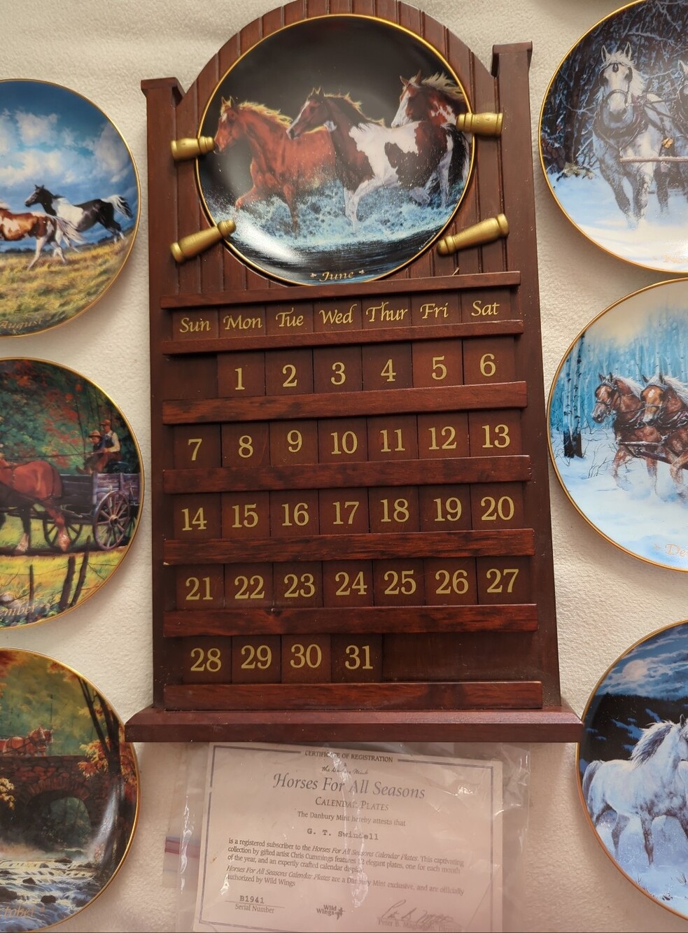 "Horses for all Seasons" Calendar Plates by Chris Cummings - Series B1941 - Picture 2 of 15